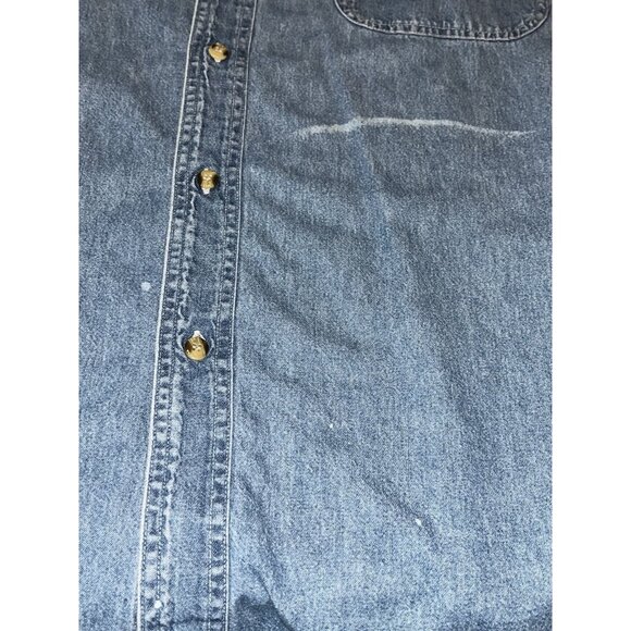 Womens Embellished Denim Blue Jean XL Top Quilt Pin Up Girl Quilter USA Patriot - Picture 15 of 16